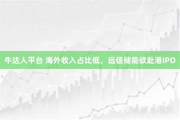 牛达人平台 海外收入占比低，远信储能欲赴港IPO