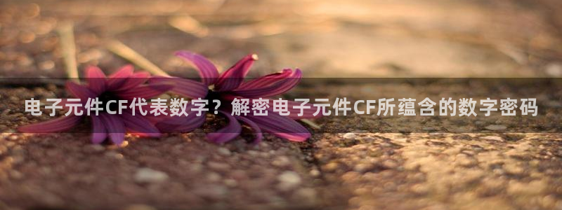 电子元件CF代表数字？解密电子元件CF所蕴含的数字密码