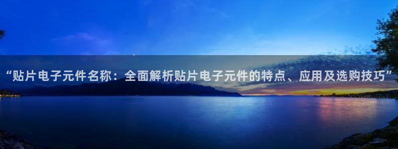 pg电子麻将胡了2万倍视频：“贴片电子元件名称：全面解析贴片电子元件的特点、应用