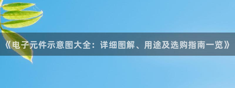 pg试玩平台网址：《电子元件示意图大全：详细图解、用途及选购指南一览》