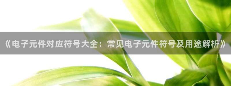 pg电子模拟器单机：《电子元件对应符号大全：常见电子元件符号及用途解析》