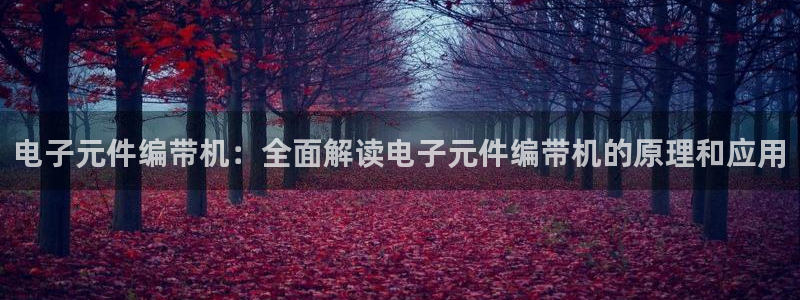 pg电子游戏单机版下载：电子元件编带机：全面解读电子元件编带机的原理和应用