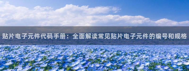 pg电子模拟器试玩游戏：贴片电子元件代码手册：全面解读常见贴片电子元件的编号和规