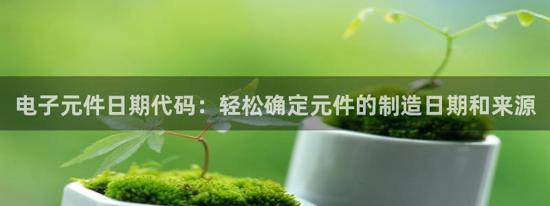 pg电子游戏试玩模拟网站：电子元件日期代码：轻松确定元件的制造日期和来源